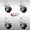Service Caster 4 Inch SS Soft Rubber Wheel Swivel 12mm Threaded Stem Caster Set Brake SCC SCC-SSTS20S414-SRS-TLB-M1215-4 - alternate 2